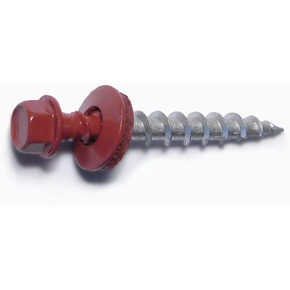 Midwest Fastener #10 x 1-1/2 In. Red Painted Steel Hex Washer Head Pole Barn Self-Drilling Screws