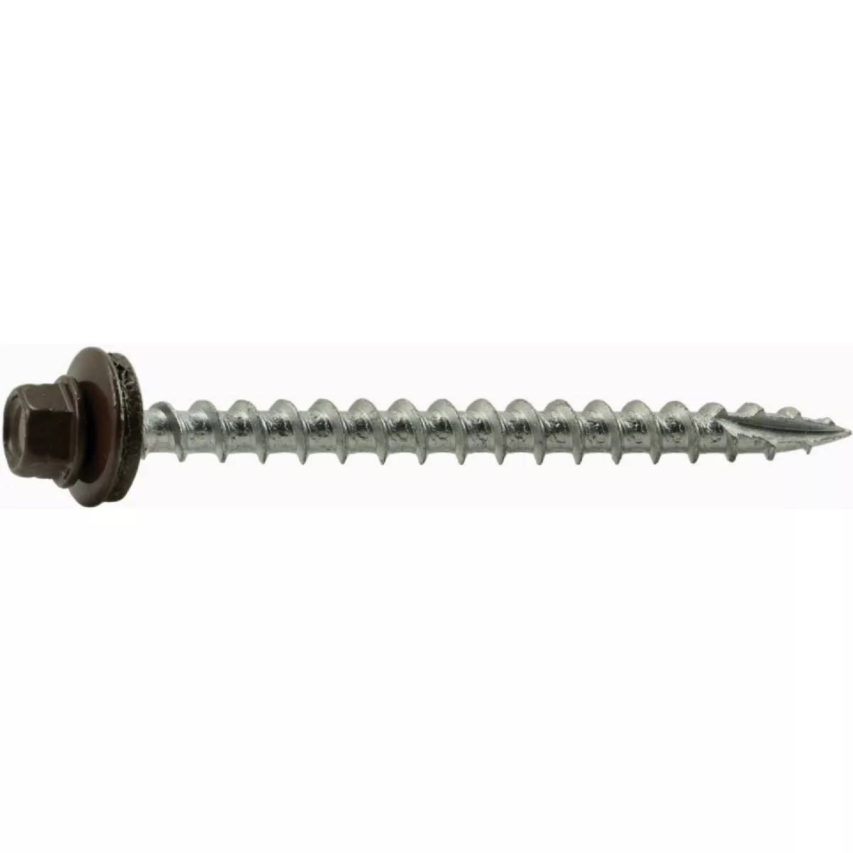Midwest Fastener #10 x 2-1/2 In. Brown Painted Steel Hex Washer Head Pole Barn Self-Drilling Screws (57 Ct.)