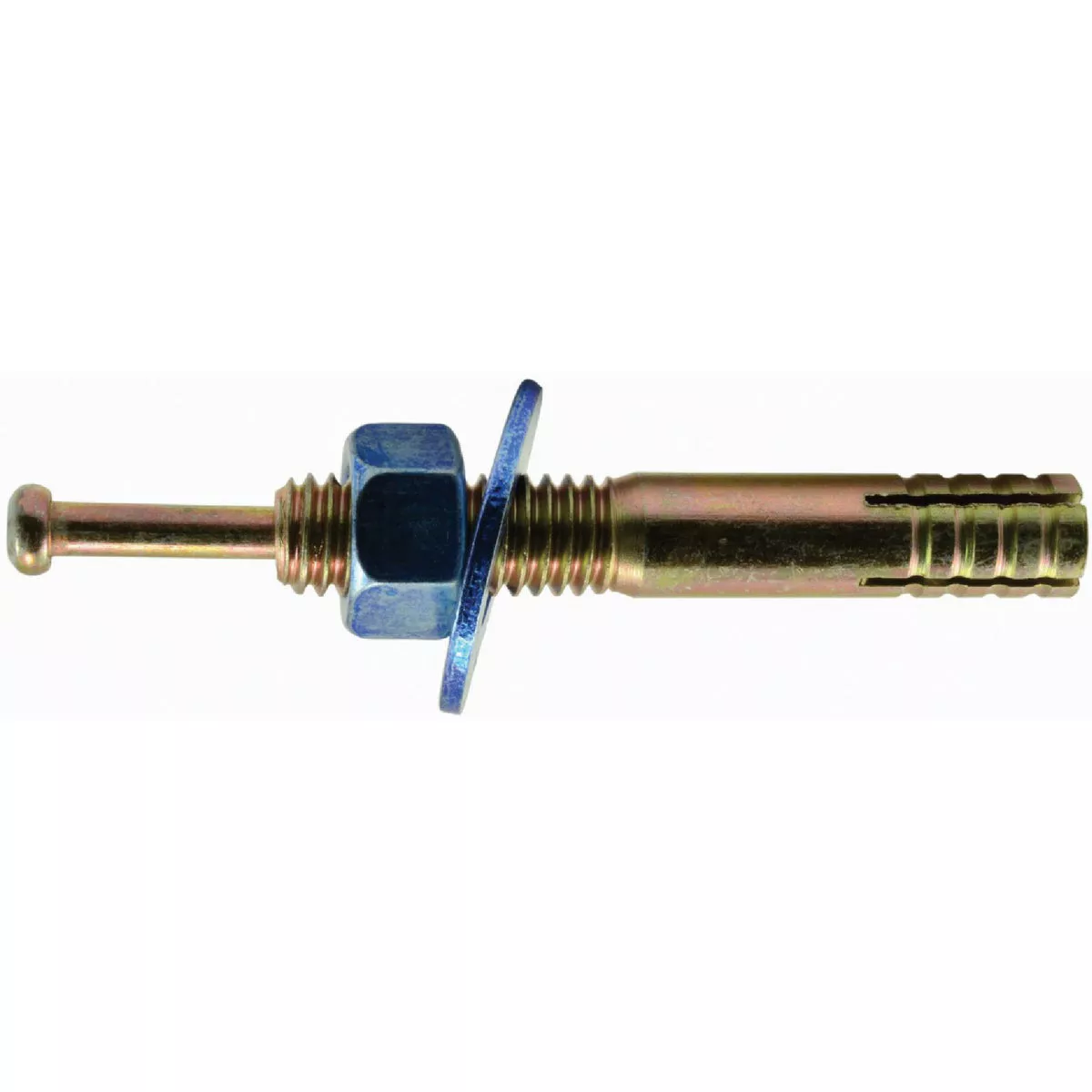 Midwest Fastener 3/8 In. x 2-3/8 In. Zinc Plated Steel Blue Hammer Drive Anchors with Nuts and Washers (50 Ct.)