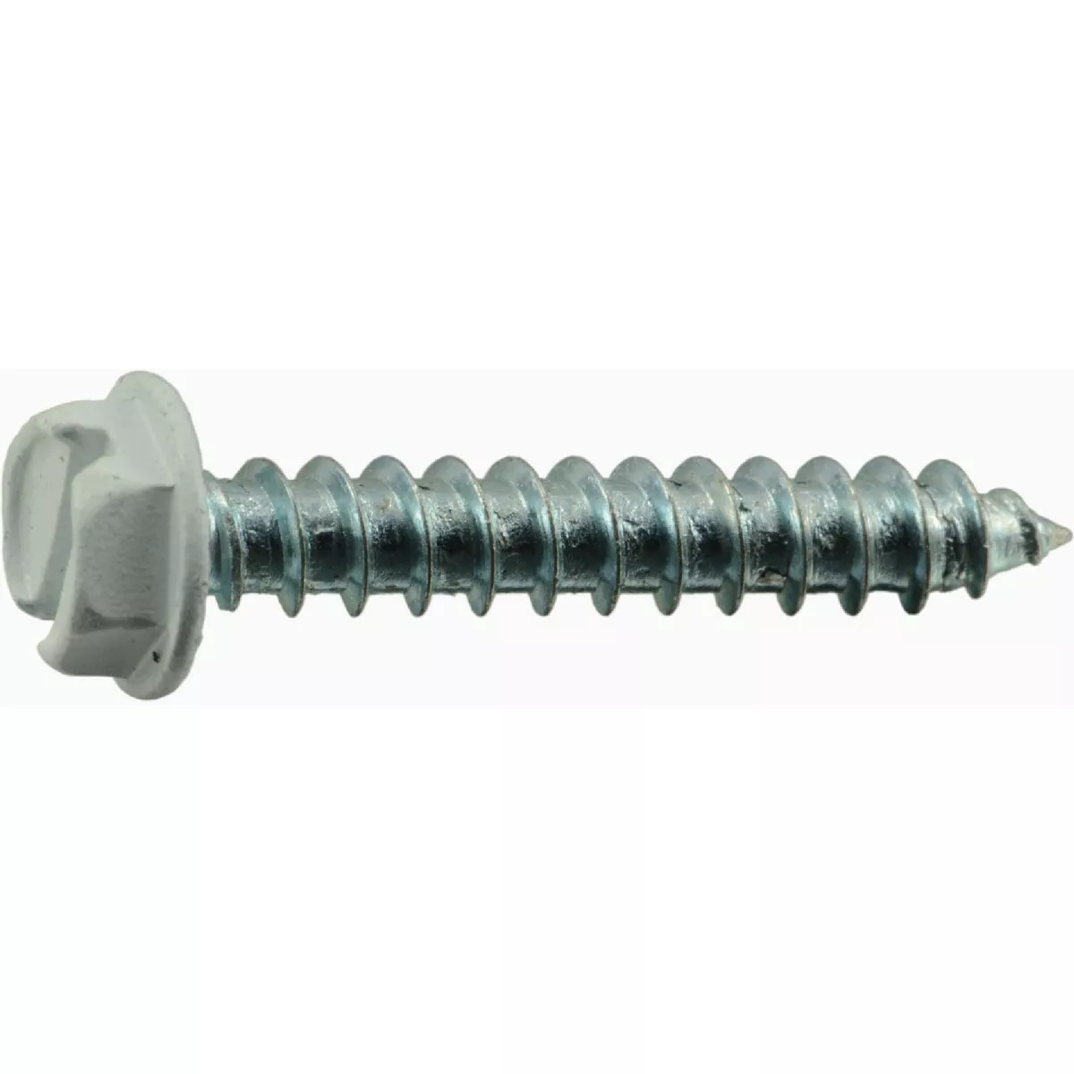 Midwest Fastener #8 x 1 In. White Painted Steel Slotted Hex Washer Head Sheet Metal Screws