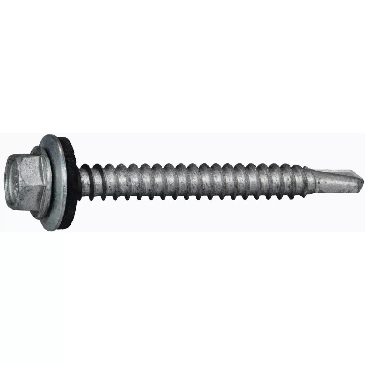 Midwest Fastener #12 x 2 In. Silver Ruspert Coated Steel Hex Washer Head Self-Drilling Screws with Sealing Washers (100 Ct.)