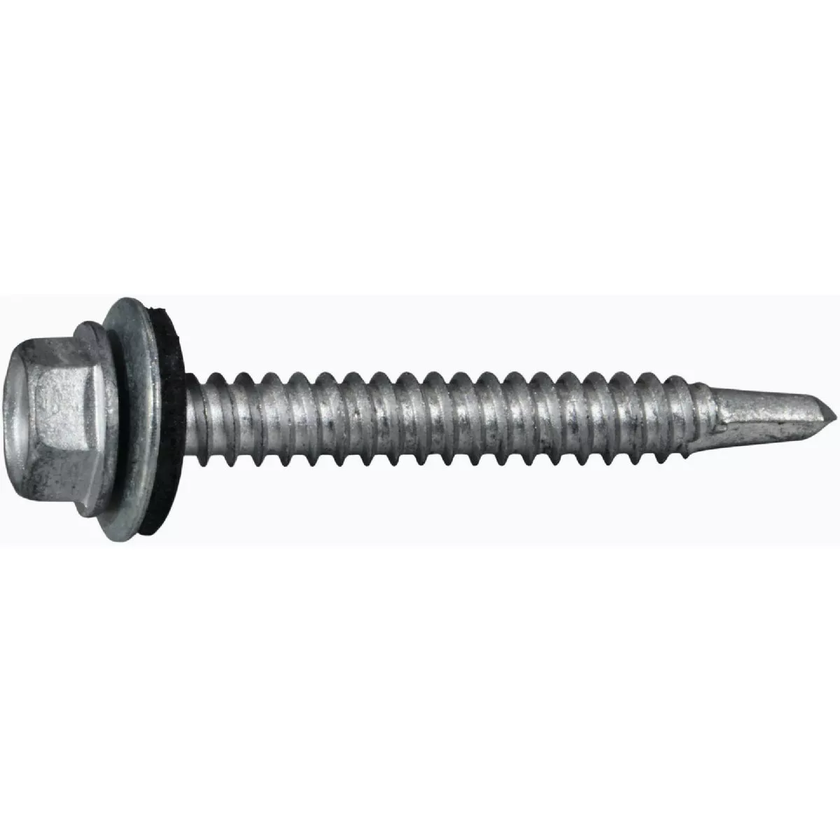 Midwest Fastener #14 x 2 In. Silver Ruspert Coated Steel Hex Washer Head Self-Drilling Screws with Sealing Washers (100 Ct.)-