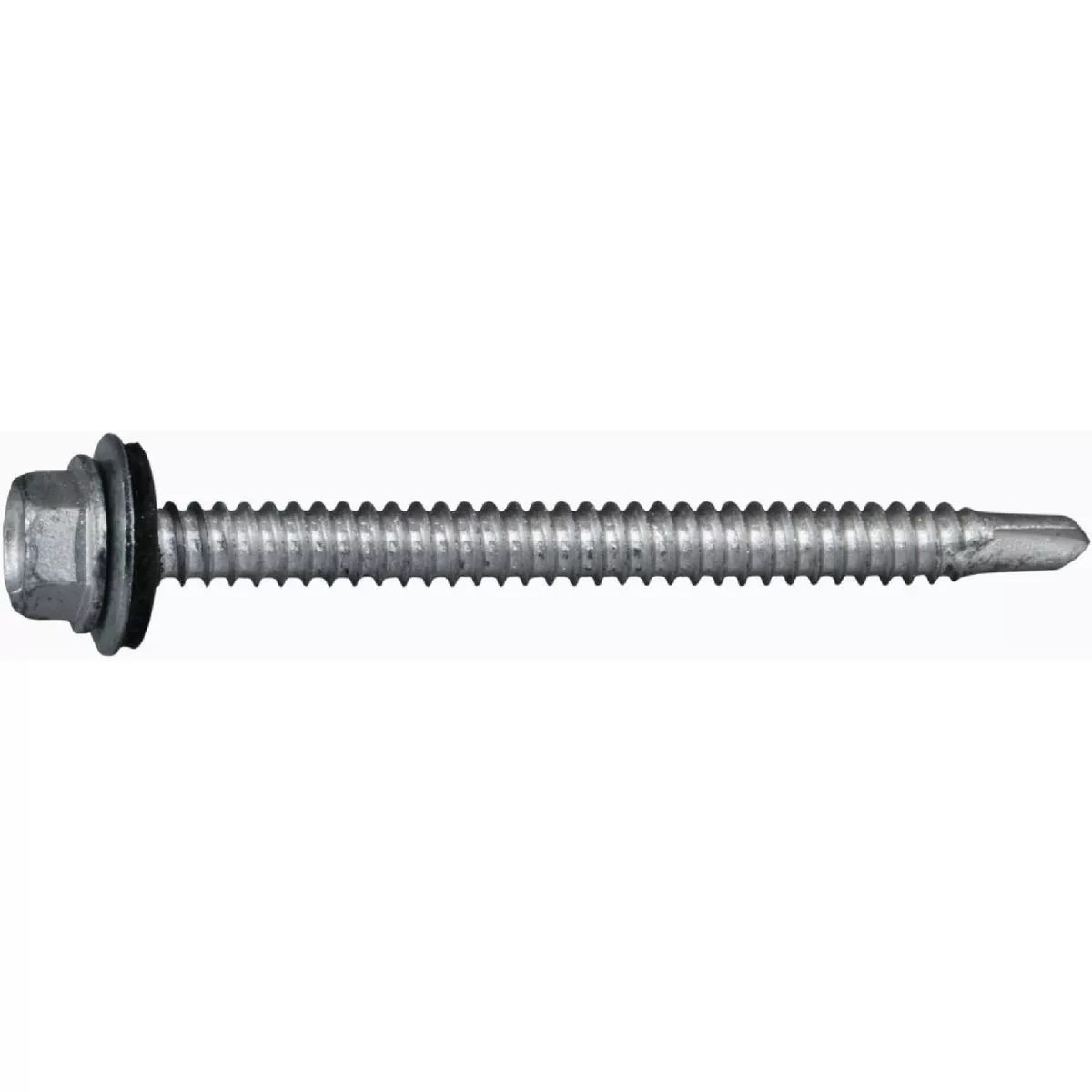 Midwest Fastener #14 x 3 In. Silver Ruspert Coated Steel Hex Washer Head Self-Drilling Screws with Sealing Washers (100 Ct.)