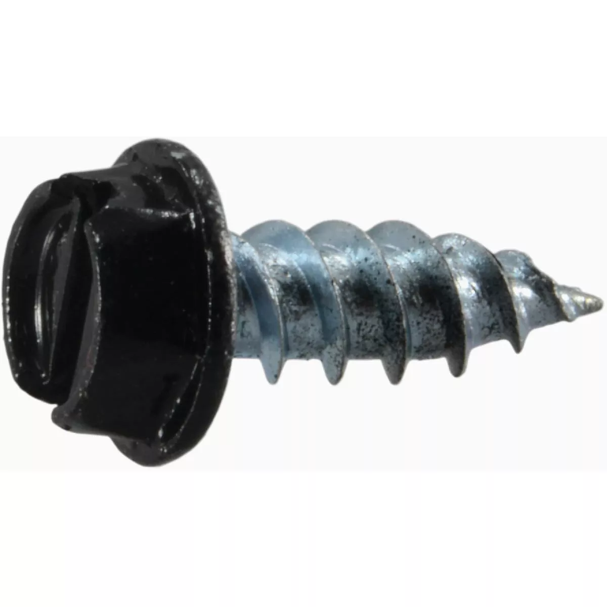 Midwest Fastener #8 x 1/2 In. Black Painted Zinc Plated Steel Slotted Hex Washer Head Gutter Screws