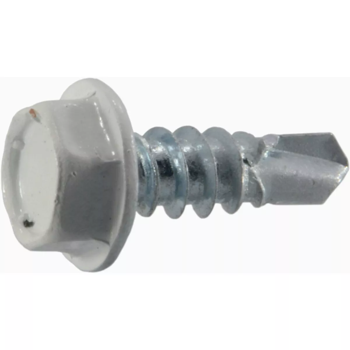 Midwest Fastener #8 x 1/2 In. White Painted Zinc Plated Steel Hex Washer Head Gutter Screws