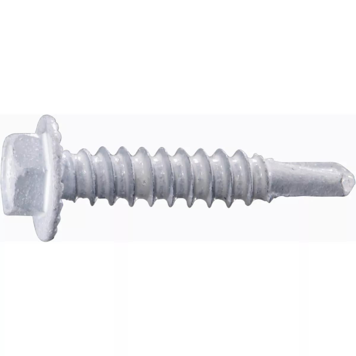 Midwest Fastener #10 x 1 In. White Ruspert Coated Steel Hex Washer Head Self-Drilling Screws (100 Ct.)-