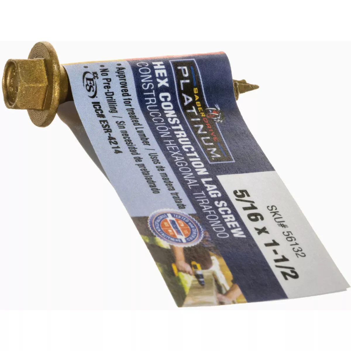 Midwest Fastener SaberDrive 5/16 In. x 1-1/2 In. Tan XL1500 Coated Steel Hex Washer Head Construction Lag Screws (100 Ct.)