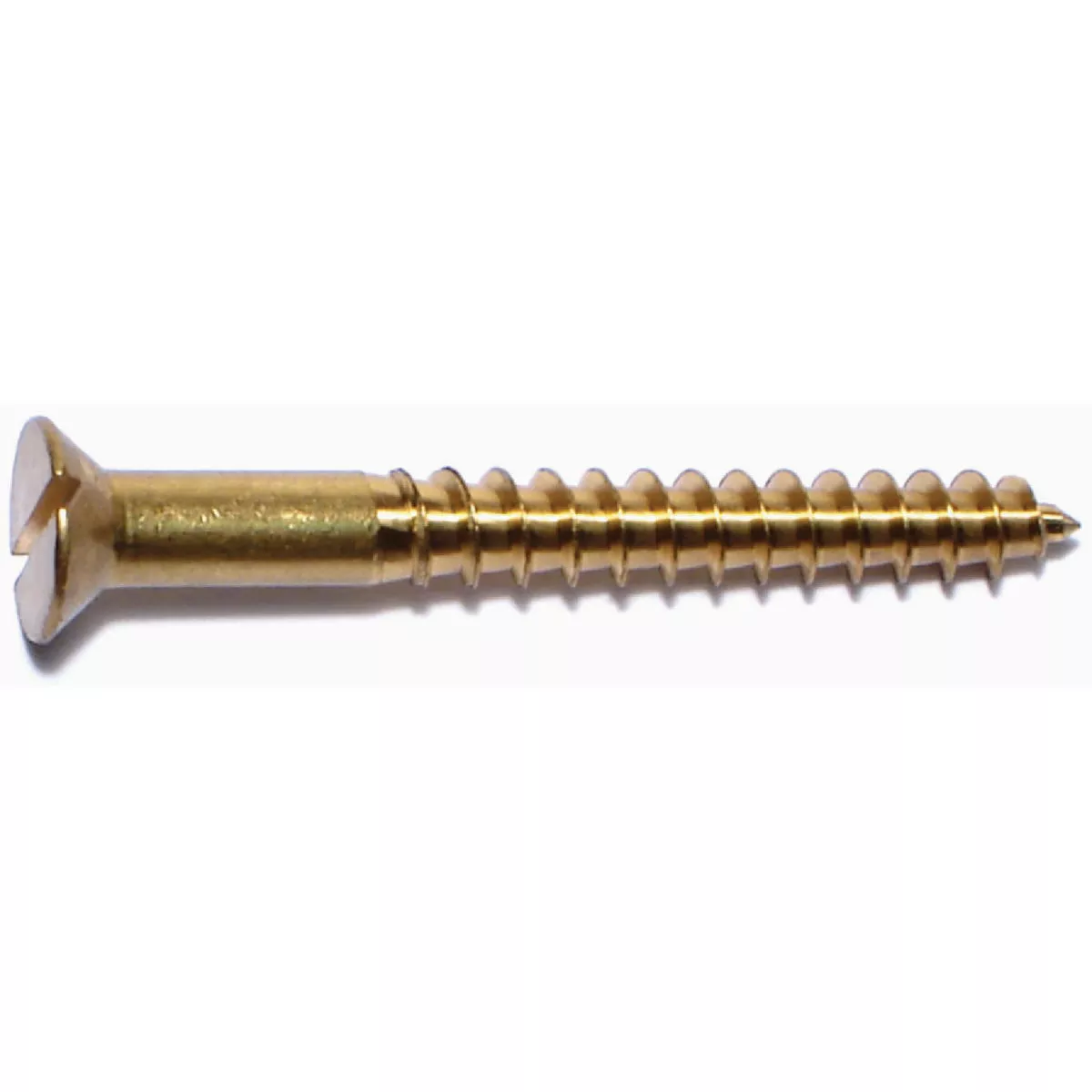Midwest Fastener #12 x 2 In. Brass Slotted Flat Head Wood Screws (12 Ct.)-