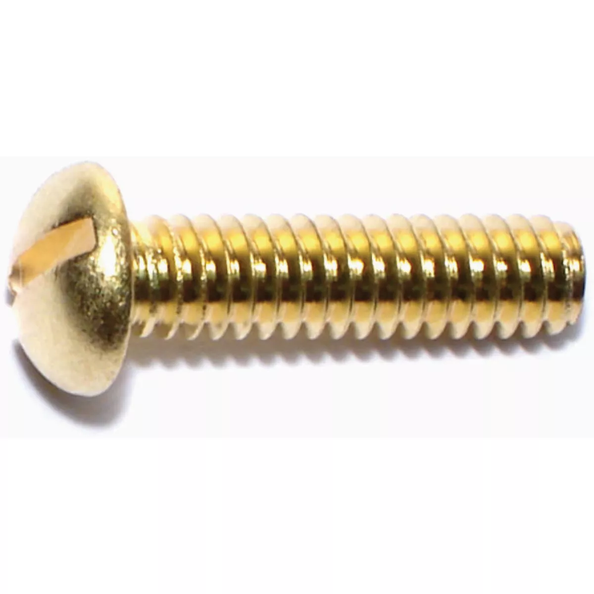 Midwest Fastener 1/4 In.-20 x 1 In. Brass Coarse Thread Slotted Round Head Machine Screws (15 Ct.)