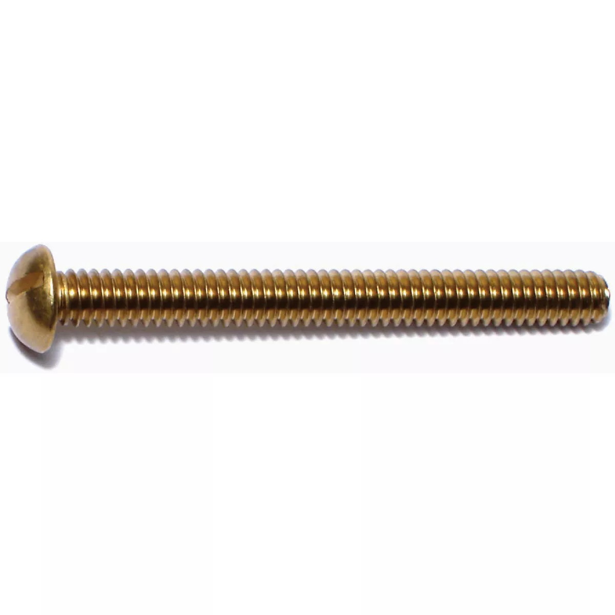 Midwest Fastener 1/4 In.-20 x 2-1/2 In. Brass Coarse Thread Slotted Round Head Machine Screws (10 Ct.)
