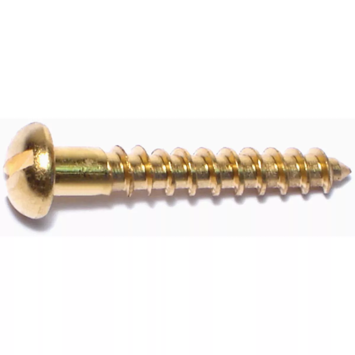 Midwest Fastener #10 x 1-1/4 In. Brass Slotted Round Head Wood Screws