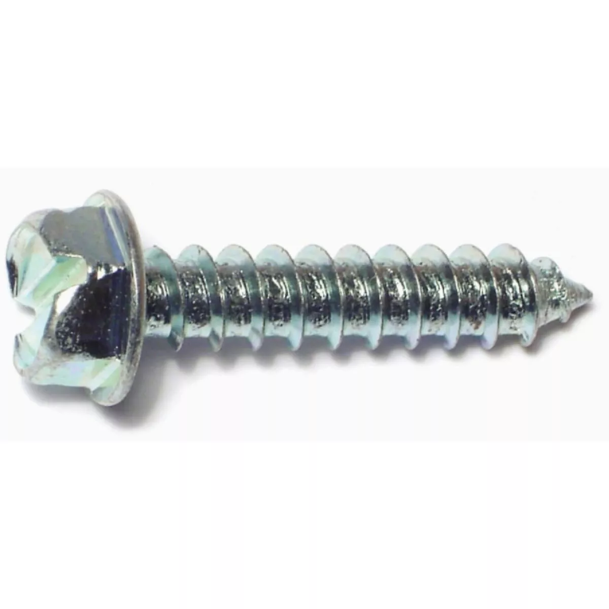 Midwest Fastener #14 x 1-1/4 In. Zinc Plated Steel Slotted Hex Washer Head Sheet Metal Screws (12 Ct.)-