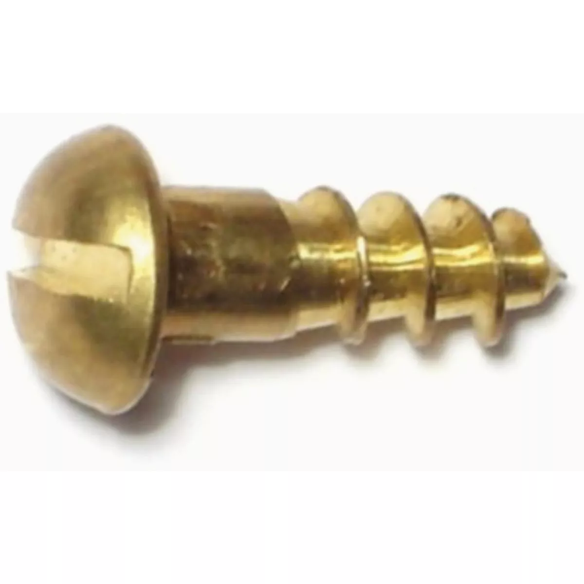 Midwest Fastener #8 x 1/2 In. Brass Slotted Round Head Wood Screws