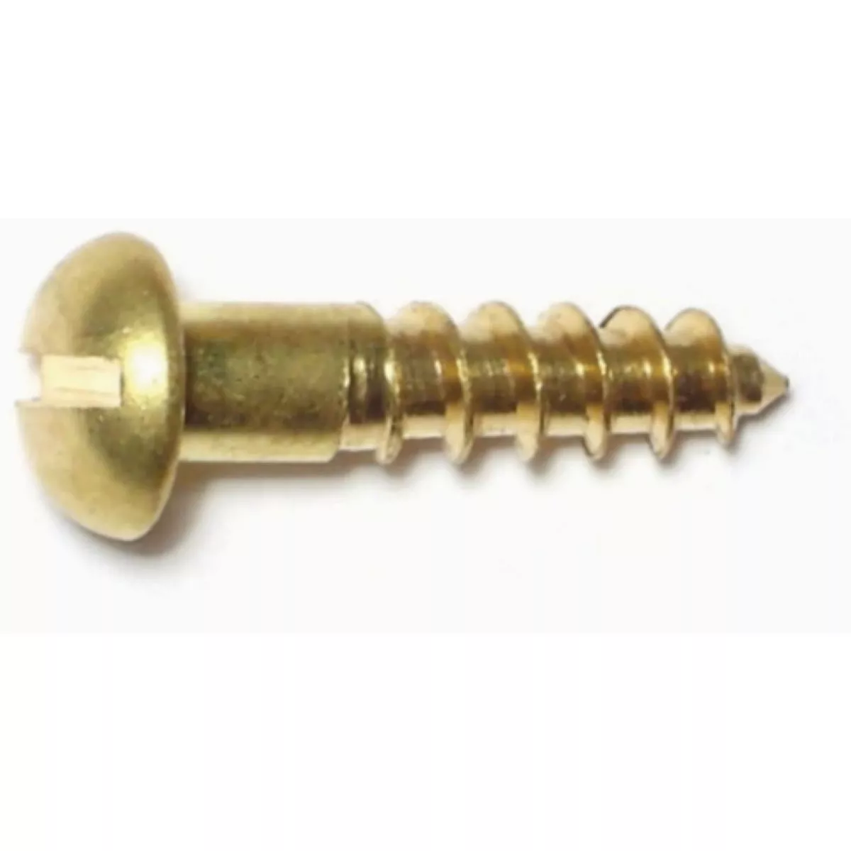 Midwest Fastener #8 x 3/4 In. Brass Slotted Round Head Wood Screws - photo 2