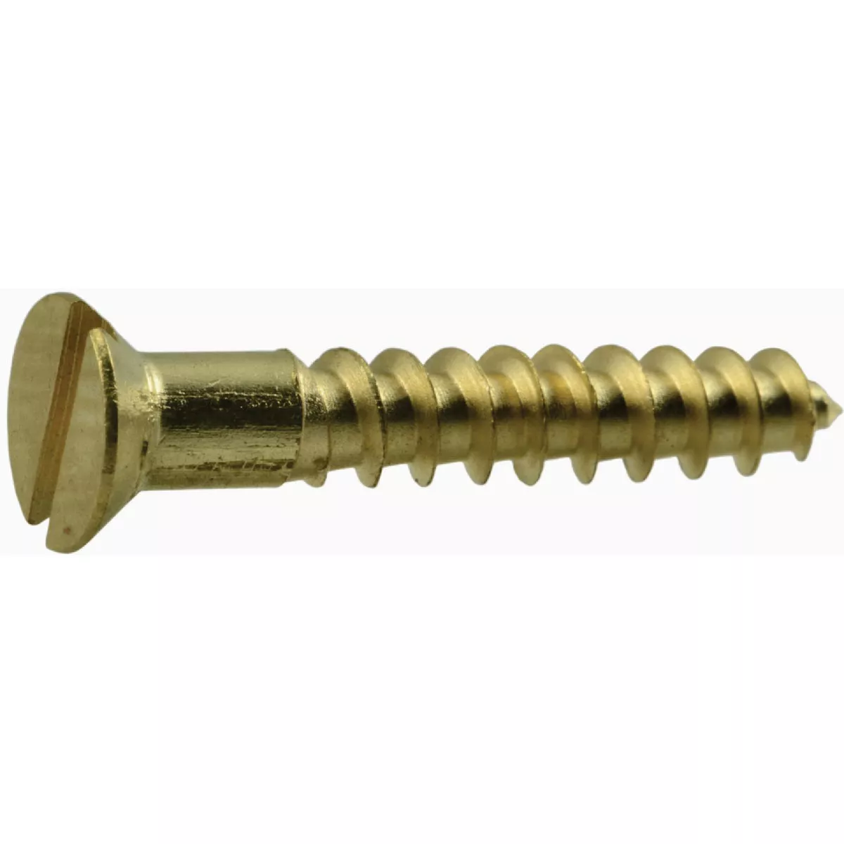 Midwest Fastener #6 x 7/8 In. Brass Slotted Flat Head Wood Screws (25 Ct.) - photo 2