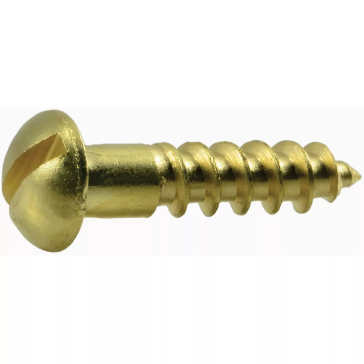 Midwest Fastener #6 x 1/2 In. Brass Slotted Round Head Wood Screws (50 Ct.)