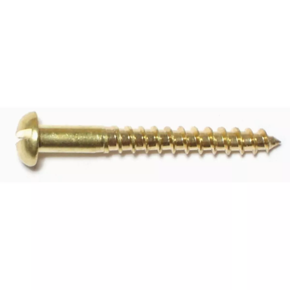 Midwest Fastener #6 x 1-1/4 In. Brass Slotted Round Head Wood Screws - photo 2