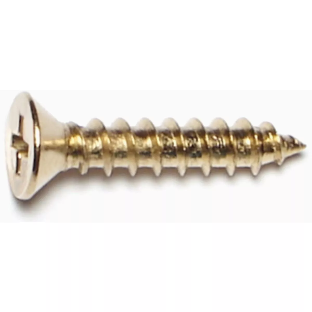 Midwest Fastener #10 x 1 In. Brass Plated Steel Phillips Flat Head Sheet Metal Screws (35 Ct.)-