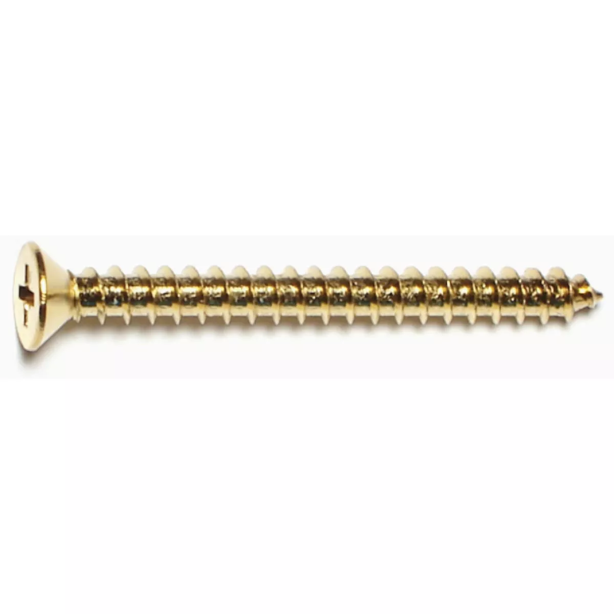 Midwest Fastener #10 x 2 In. Brass Plated Steel Phillips Flat Head Sheet Metal Screws (25 Ct.)