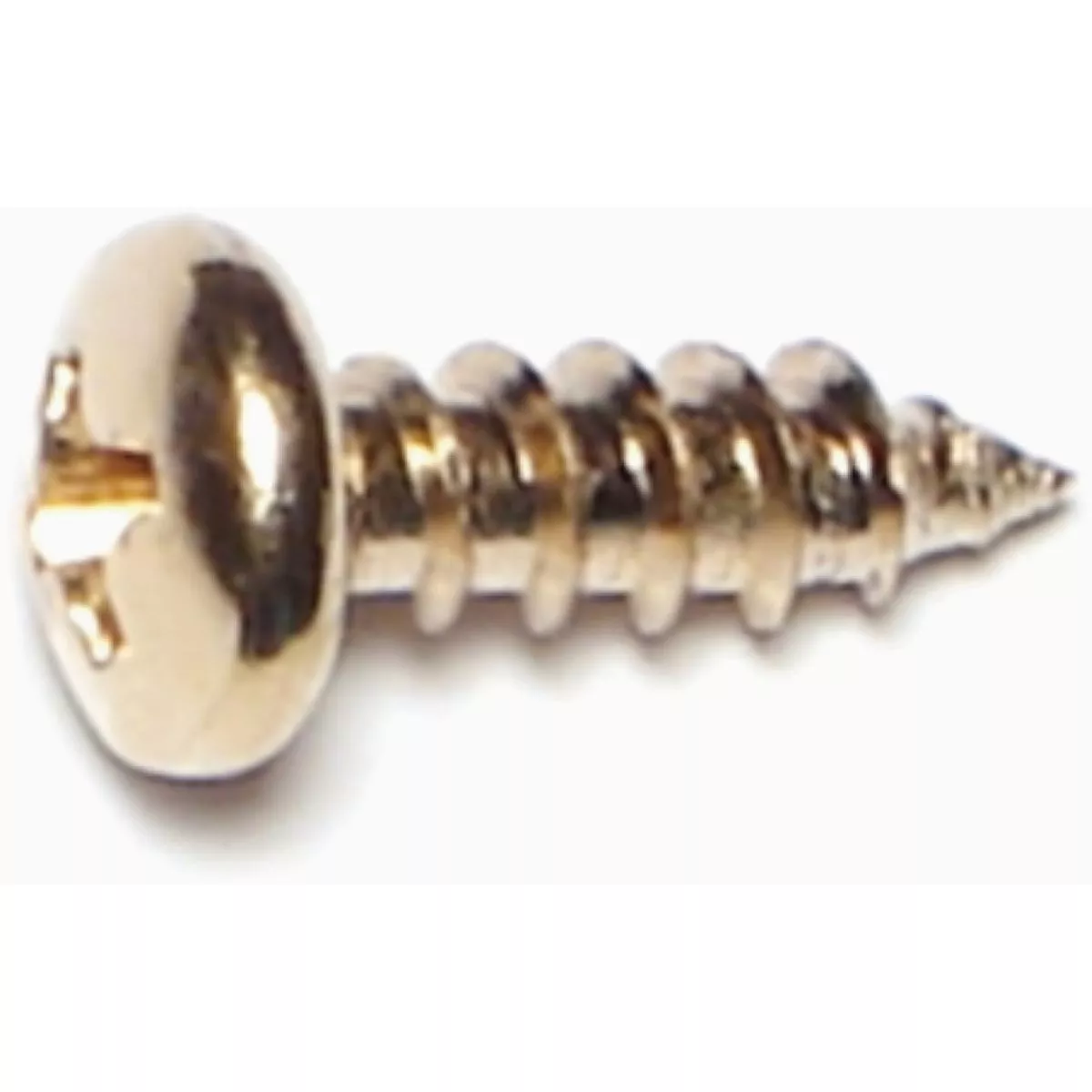 Midwest Fastener #8 x 1/2 In. Brass Plated Steel Phillips Pan Head Sheet Metal Screws