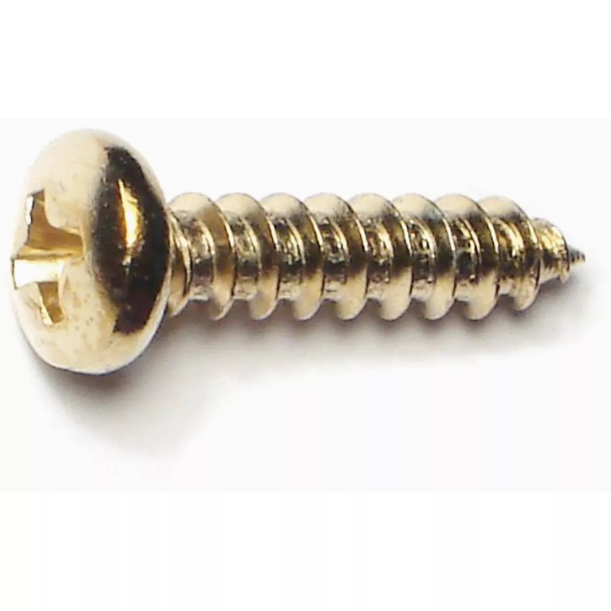 Midwest Fastener #8 x 3/4 In. Brass Plated Steel Phillips Pan Head Sheet Metal Screws