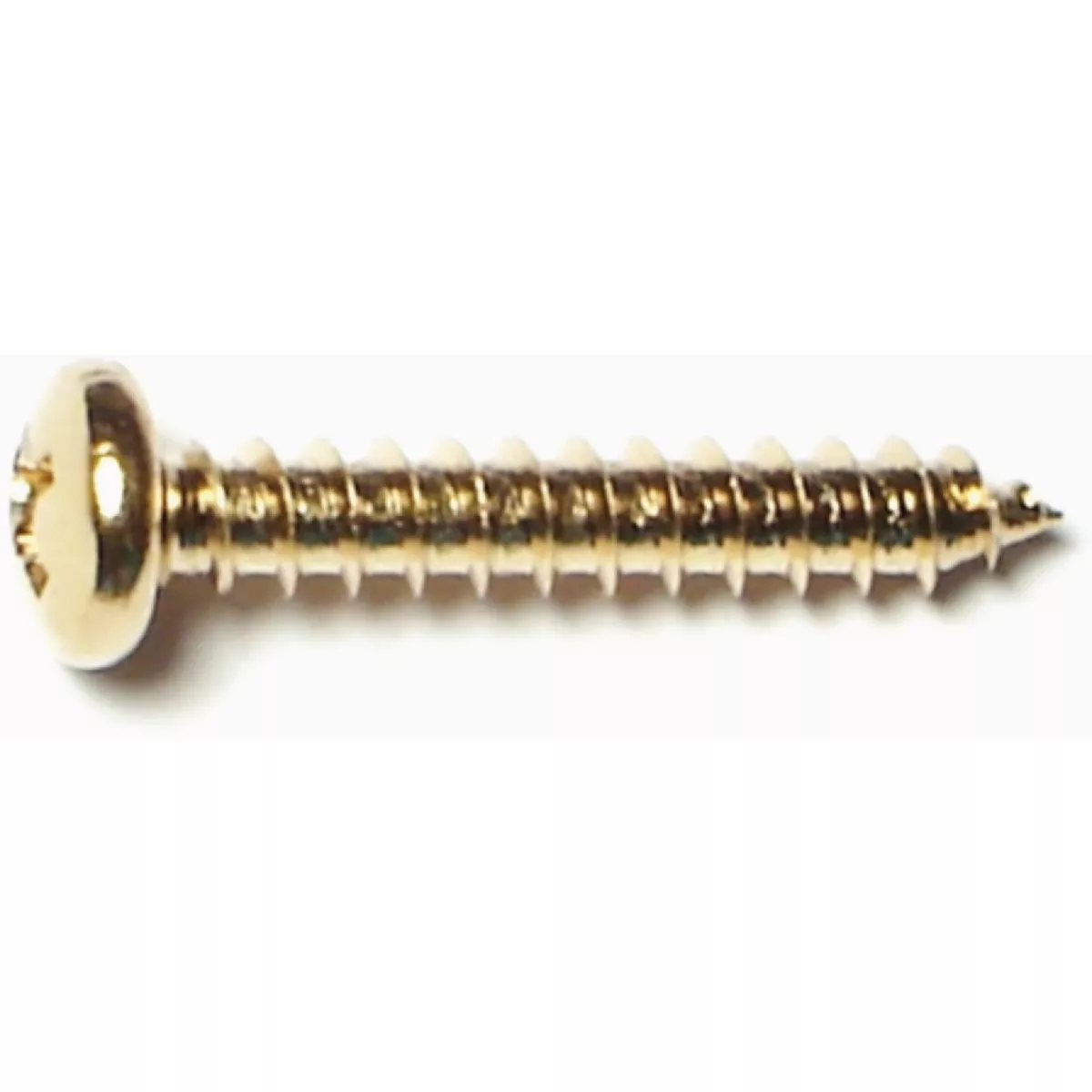Midwest Fastener #8 x 1 In. Brass Plated Steel Phillips Pan Head Sheet Metal Screws (40 Ct.)-