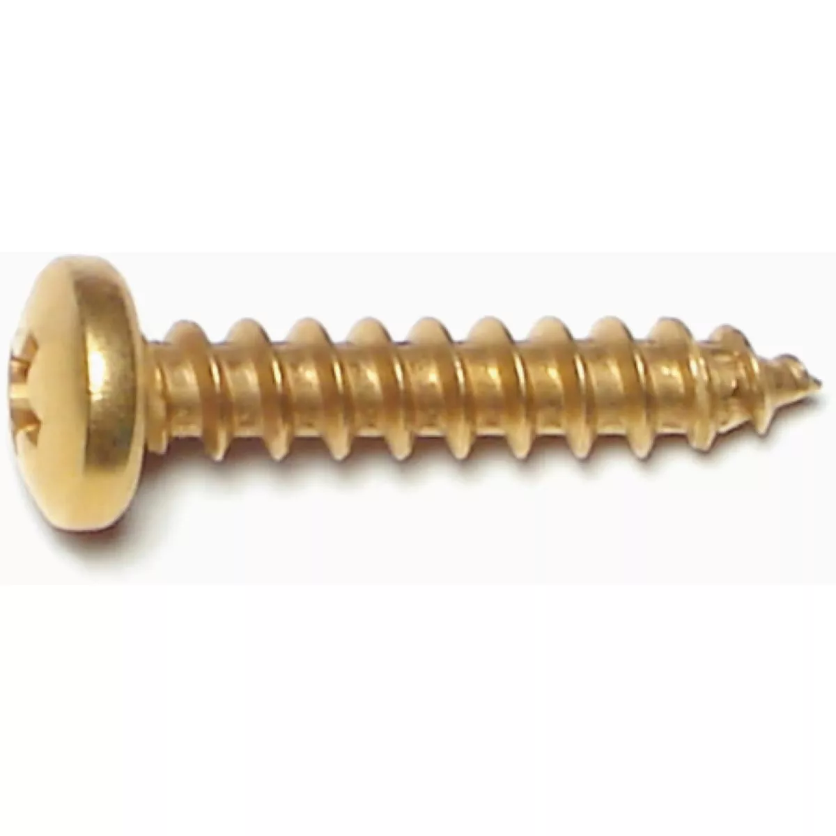 Midwest Fastener #10 x 1 In. Brass Plated Steel Phillips Pan Head Sheet Metal Screws (35 Ct.)