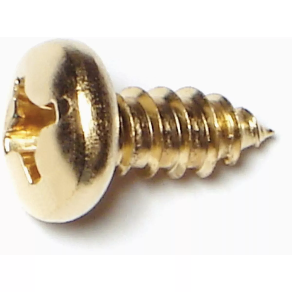 Midwest Fastener #12 x 1/2 In. Brass Plated Steel Phillips Pan Head Sheet Metal Screws