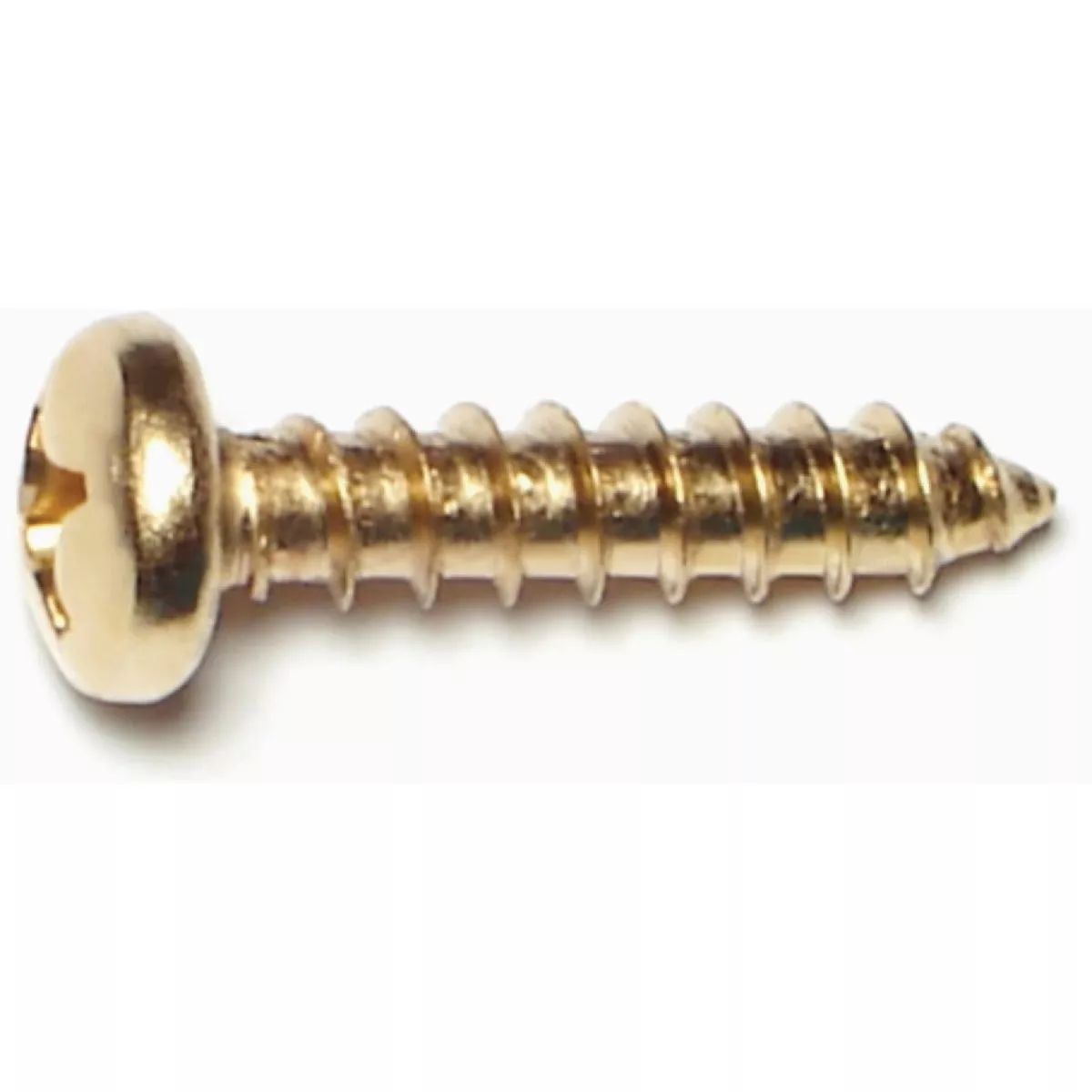 Midwest Fastener #12 x 1 In. Brass Plated Steel Phillips Pan Head Sheet Metal Screws (25 Ct.)