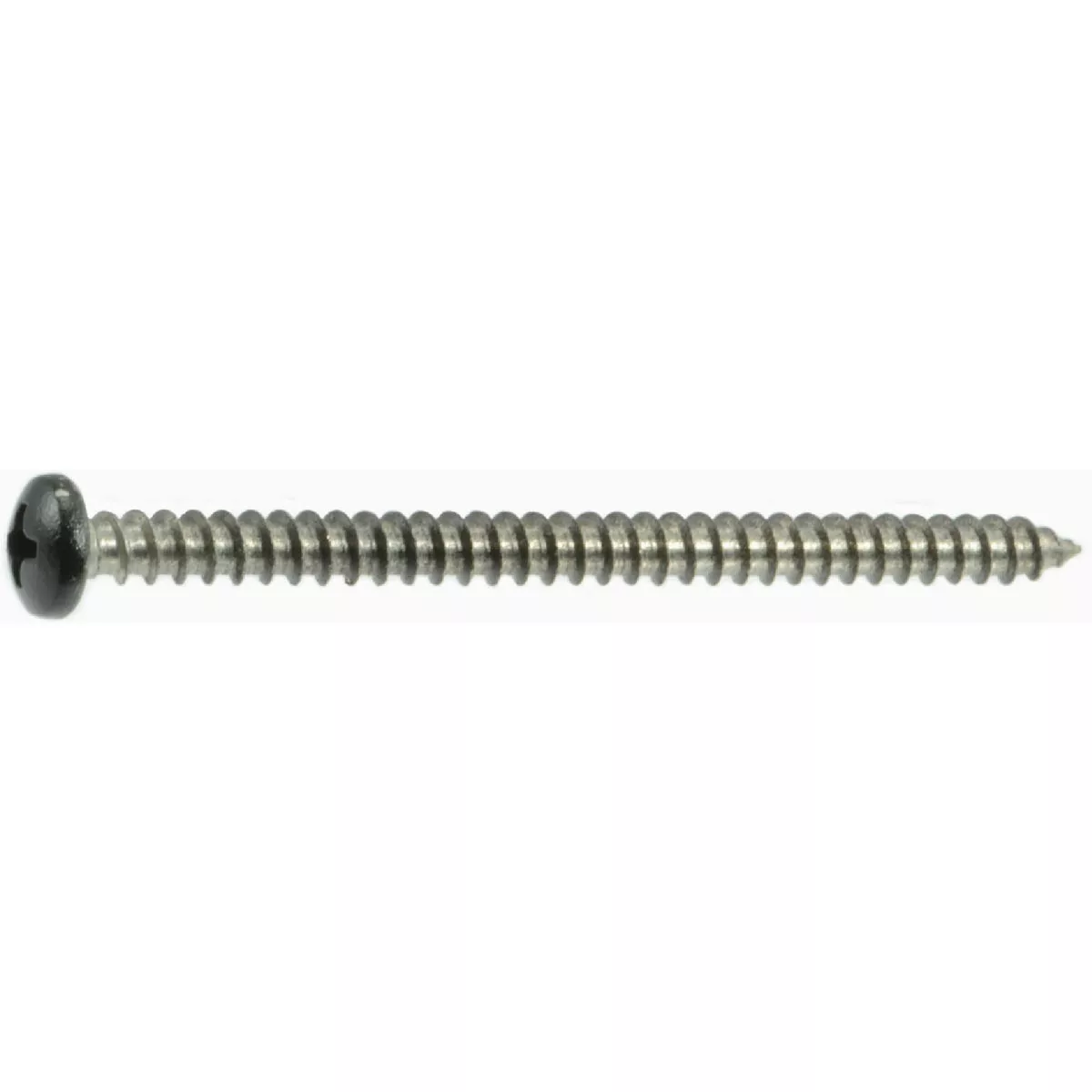 Midwest Fastener #8 x 2-1/2 In. Black Painted 18-8 Stainless Steel Phillips Pan Head Sheet Metal Screws (12 Ct.)