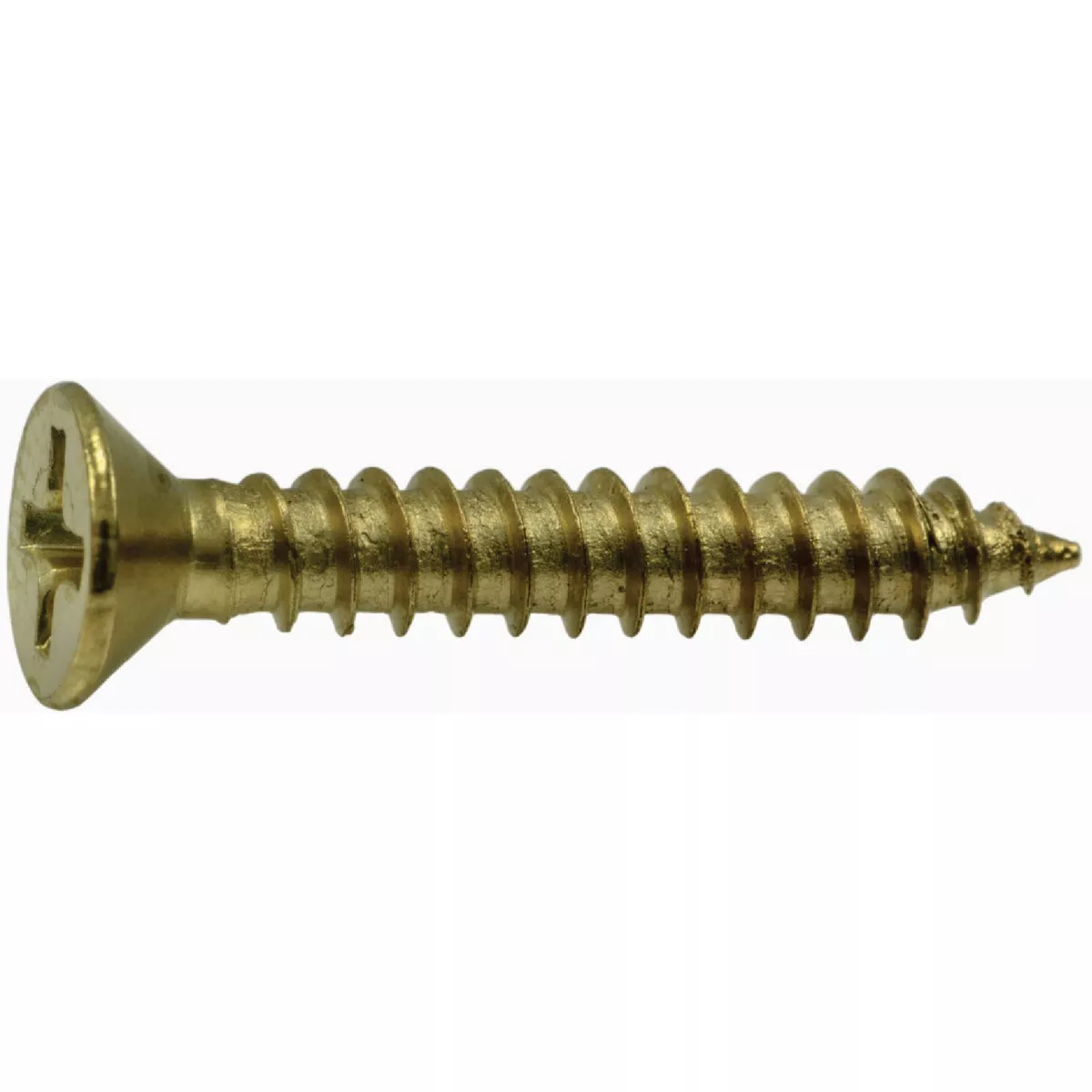Midwest Fastener #7 x 1 In. Brass Plated Steel Phillips Flat Head Hinge Screws - photo 2