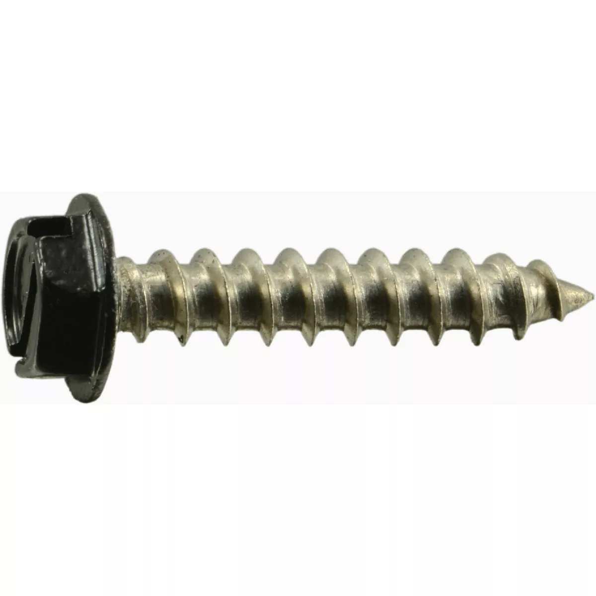 Midwest Fastener #10 x 1 In. Black Painted 18-8 Stainless Steel Hex Washer Head Sheet Metal Screws (15 Ct.)