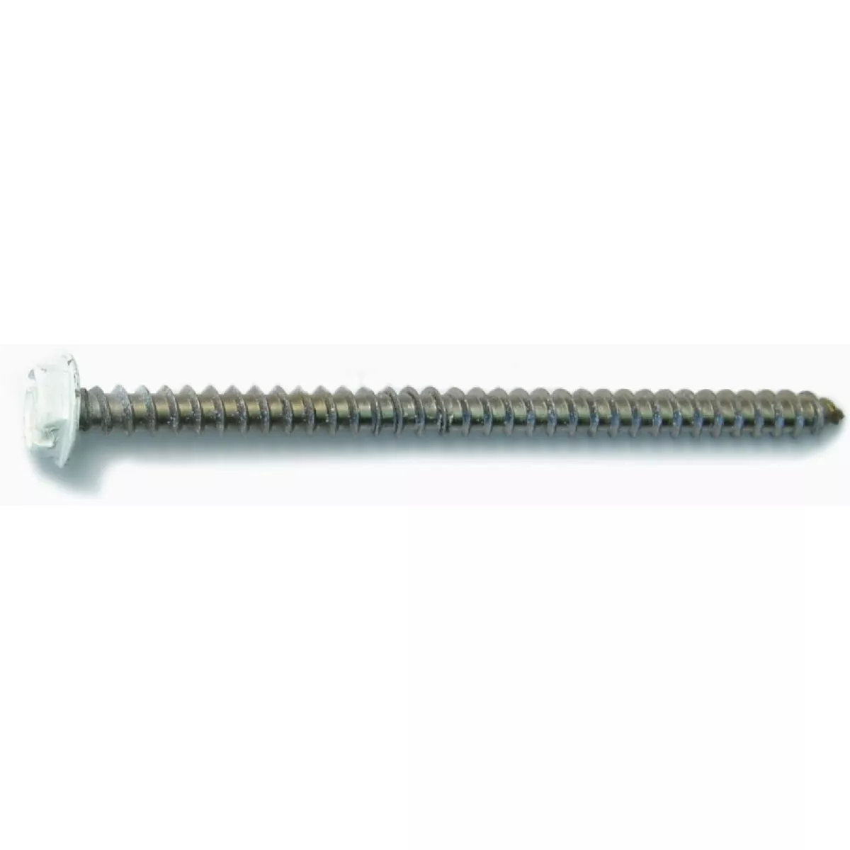 Midwest Fastener #10-11 x 3 In. White Painted 18-8 Stainless Steel Hex Washer Head Sheet Metal Screws (8 Ct.)-