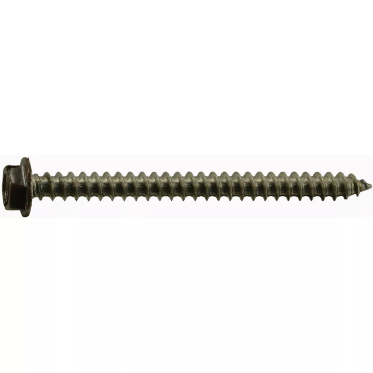 Midwest Fastener #8 x 2 In. Brown Painted 18-8 Stainless Steel Hex Washer Head Sheet Metal Screws (12 Ct.)