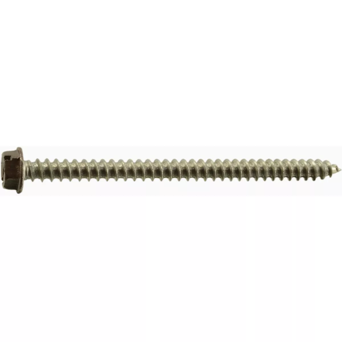 Midwest Fastener #8 x 2-1/2 In. Brown Painted 18-8 Stainless Steel Hex Washer Head Sheet Metal Screws (12 Ct.)-
