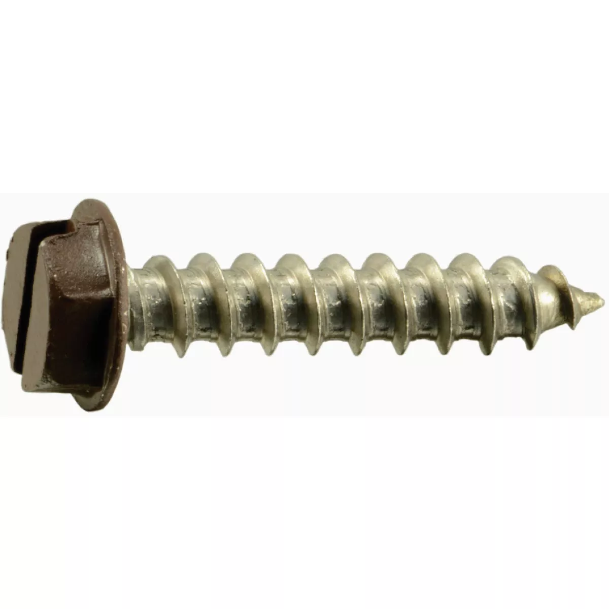 Midwest Fastener #10 x 1 In. Brown Painted 18-8 Stainless Steel Hex Washer Head Sheet Metal Screws (15 Ct.)-