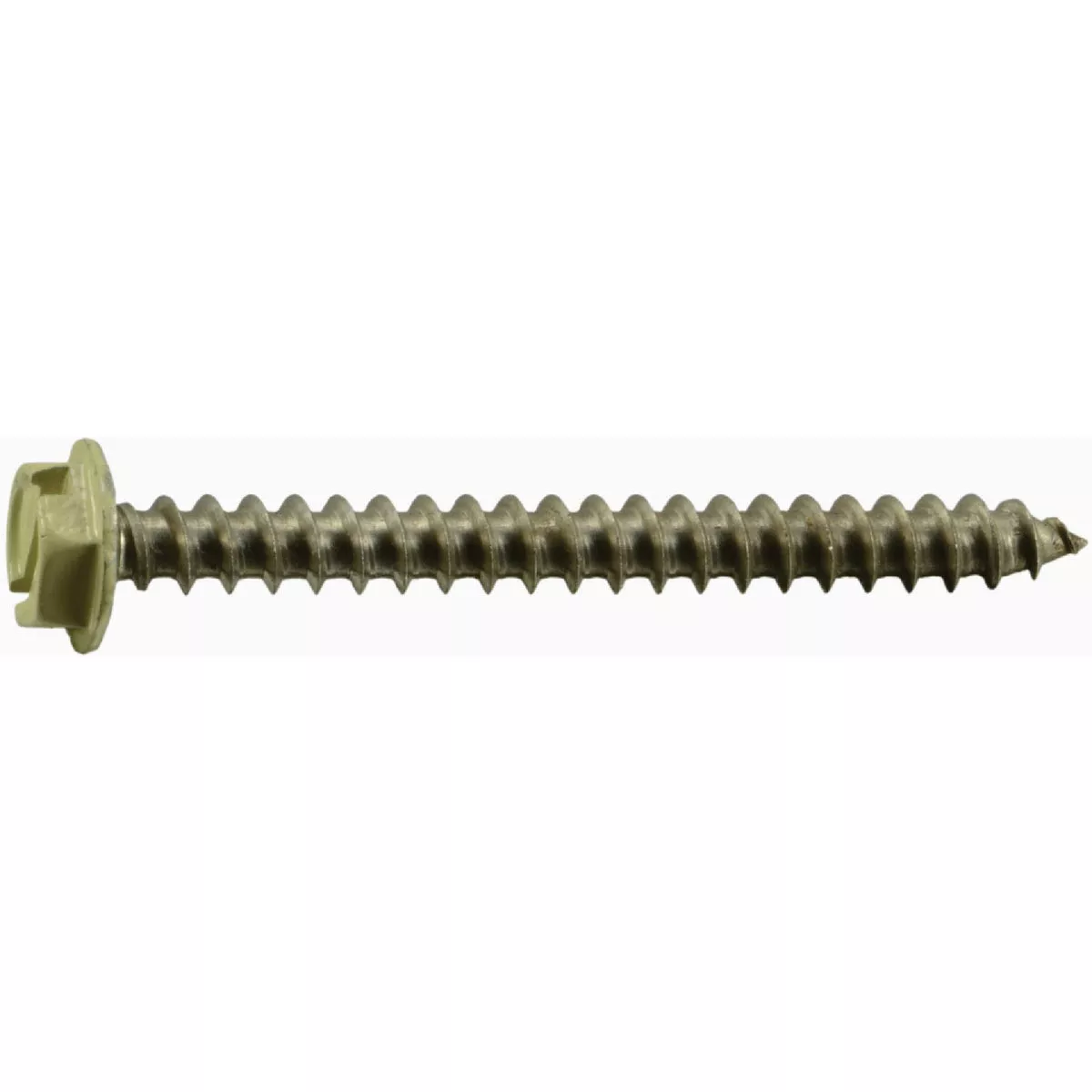 Midwest Fastener #10 x 2 In. Beige Painted 18-8 Stainless Steel Hex Washer Head Sheet Metal Screws - photo 2