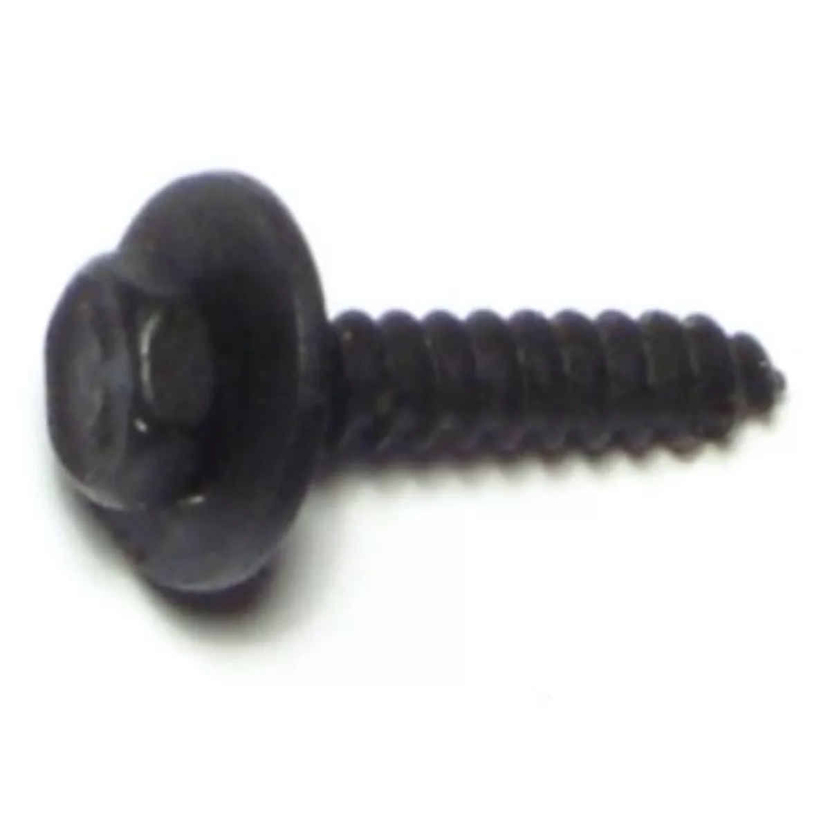Midwest Fastener 4.2mm x 20mm Black Oxide Steel Indented Hex Washer Head Sheet Metal Screws (10 Ct.)