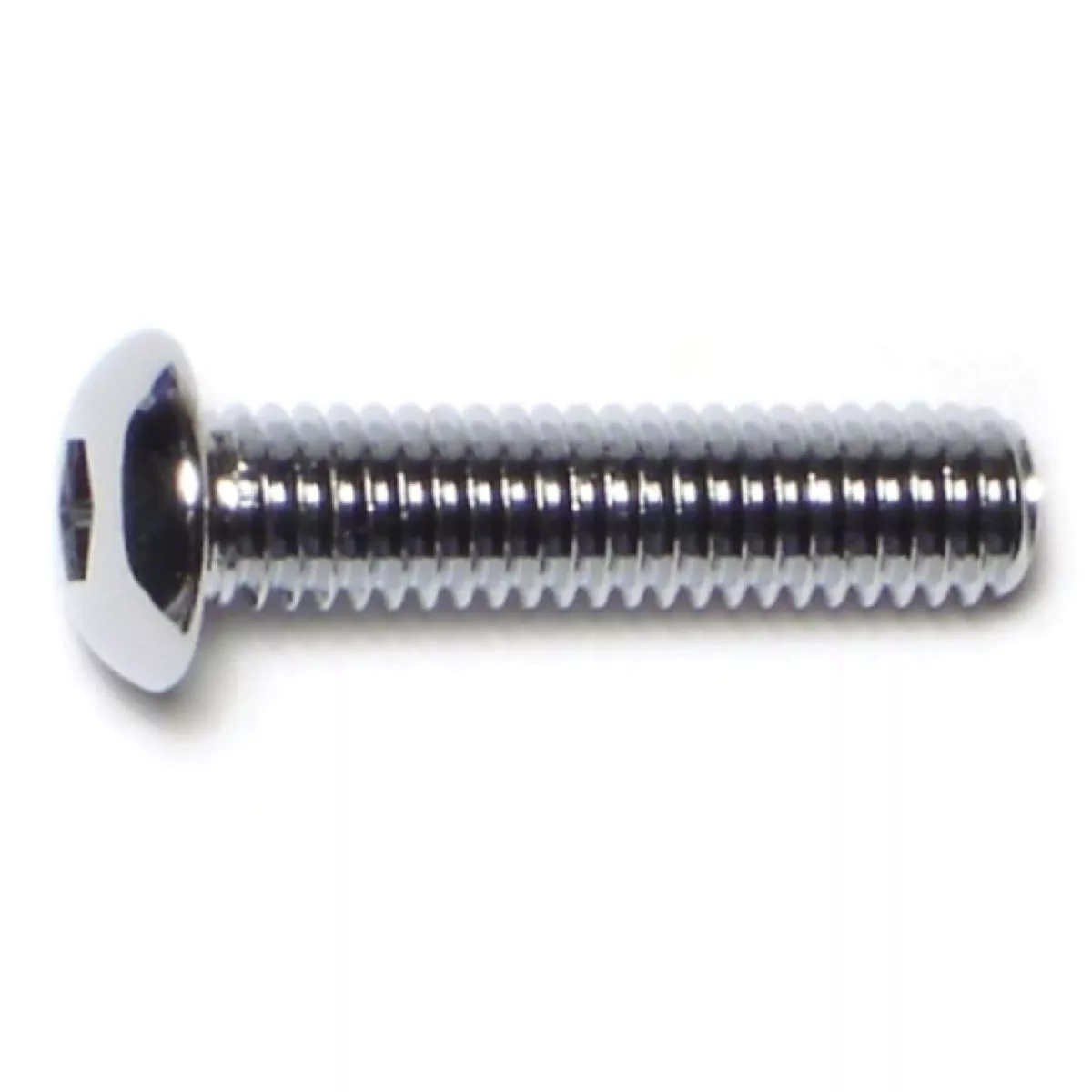 Midwest Fastener 6mm-1.0 x 25mm Chrome Plated Class 10.9 Steel Coarse Thread Button Head Hex Socket Cap Screws (10 Ct.)