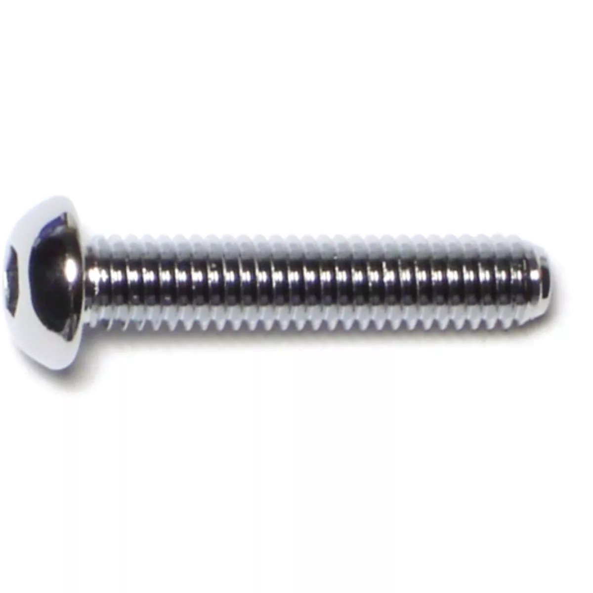 Midwest Fastener 6mm-1.0 x 30mm Chrome Plated Class 10.9 Steel Coarse Thread Button Head Hex Socket Cap Screws (10 Ct.)