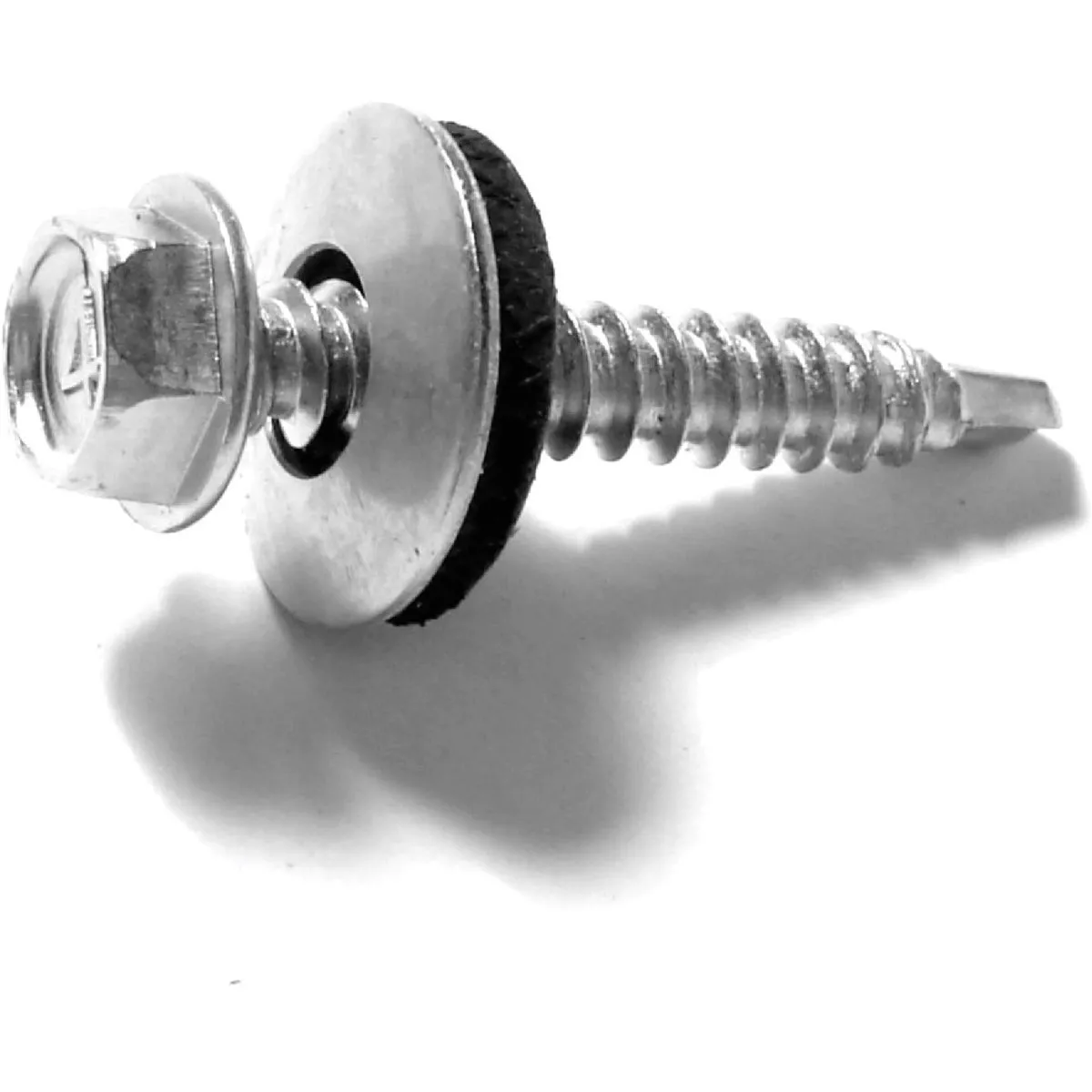 Midwest Fastener #8-18 x 1 In. 410 Stainless Steel Hex Washer Head Self-Drilling Screws with Sealing Washers (12 Ct.)