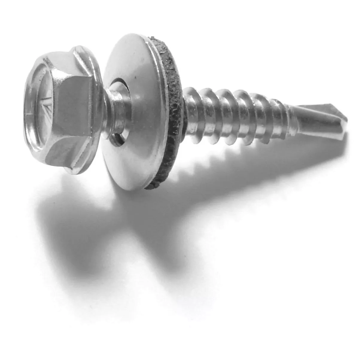 Midwest Fastener #10-16 x 1 In. 410 Stainless Steel Hex Washer Head Self-Drilling Screws with Sealing Washers (10 Ct.)-