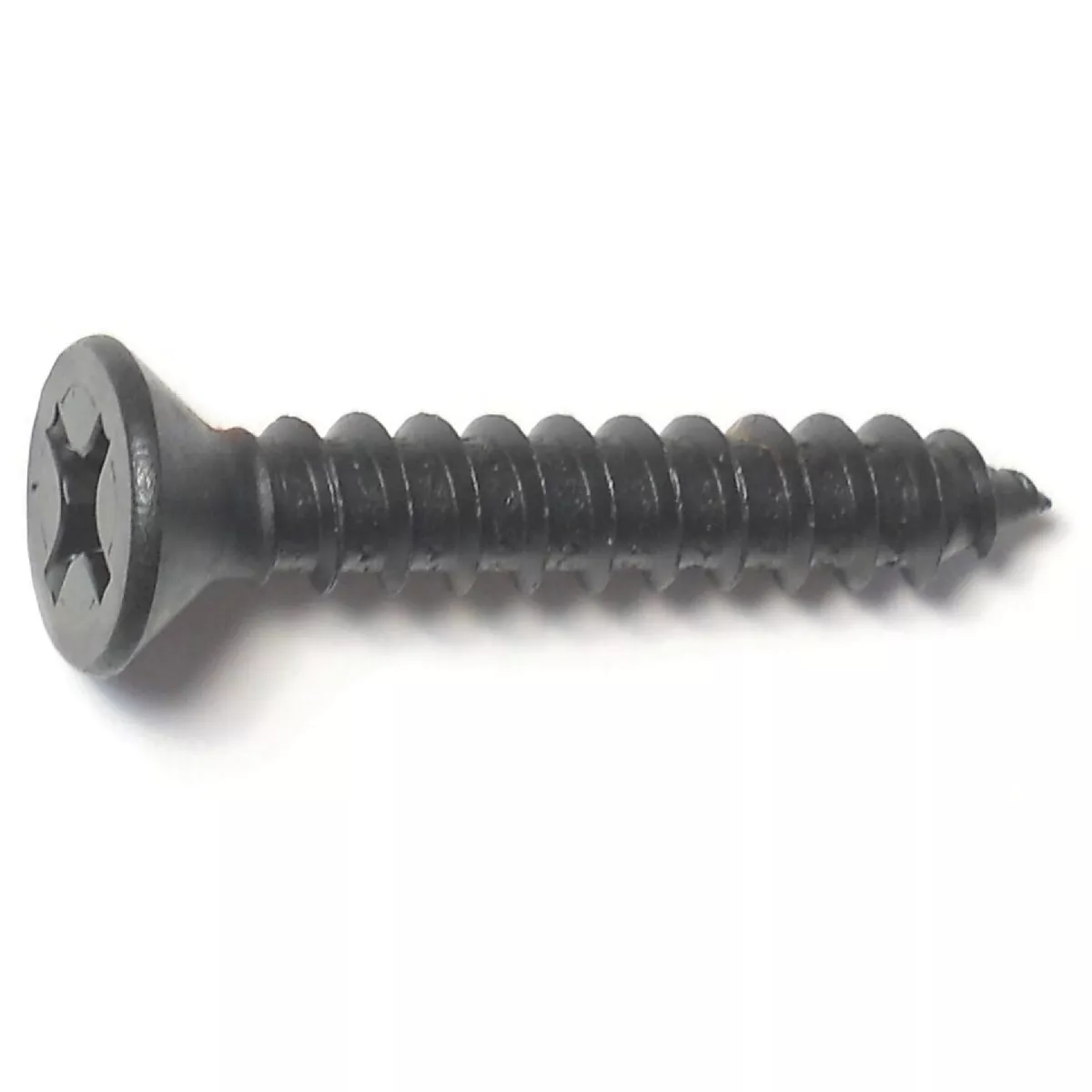 Midwest Fastener #14 x 1-1/2 In. Black Steel Phillips Flat Head Sheet Metal Screws