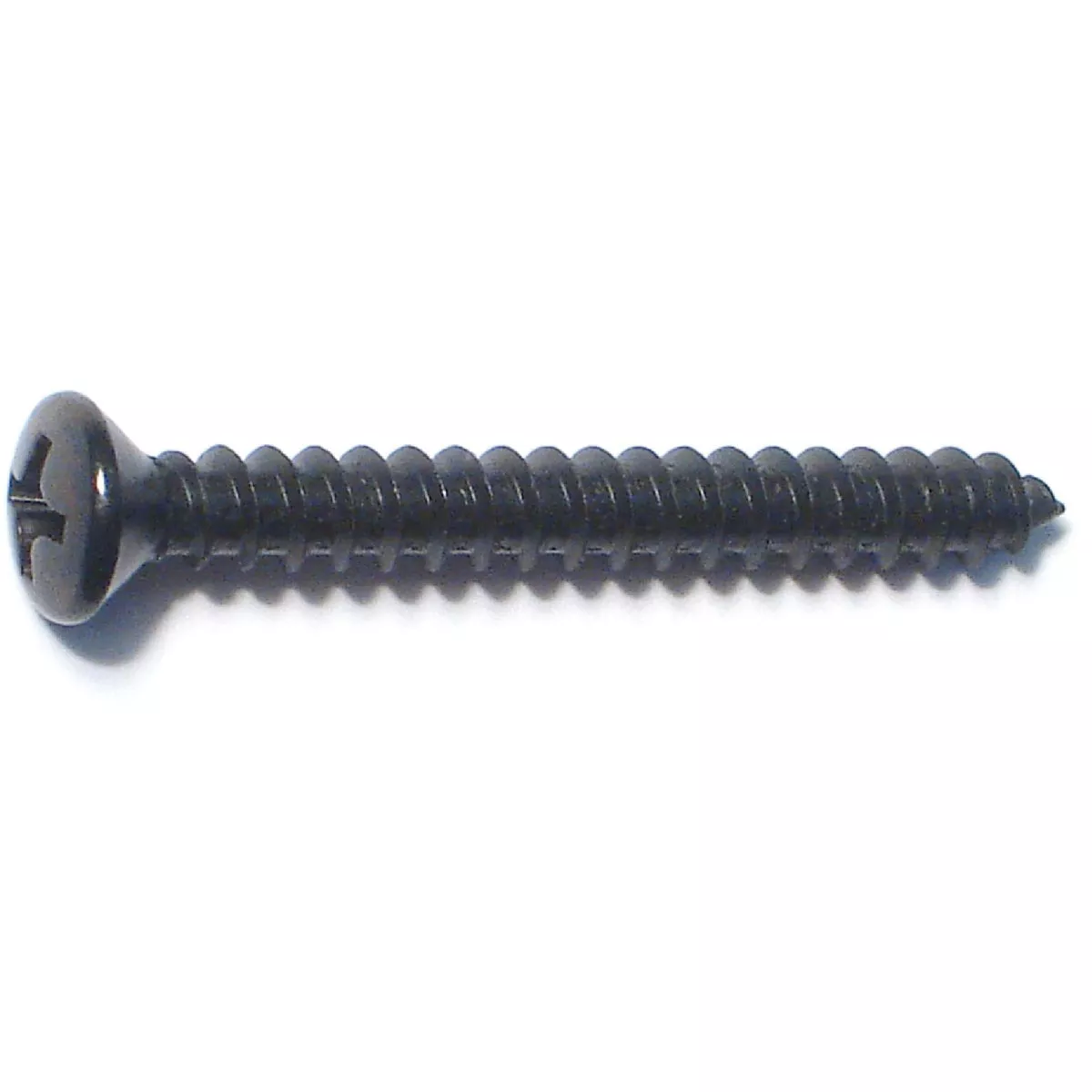 Midwest Fastener #8 x 1-1/2 In. Black Steel Phillips Oval Head Sheet Metal Screws