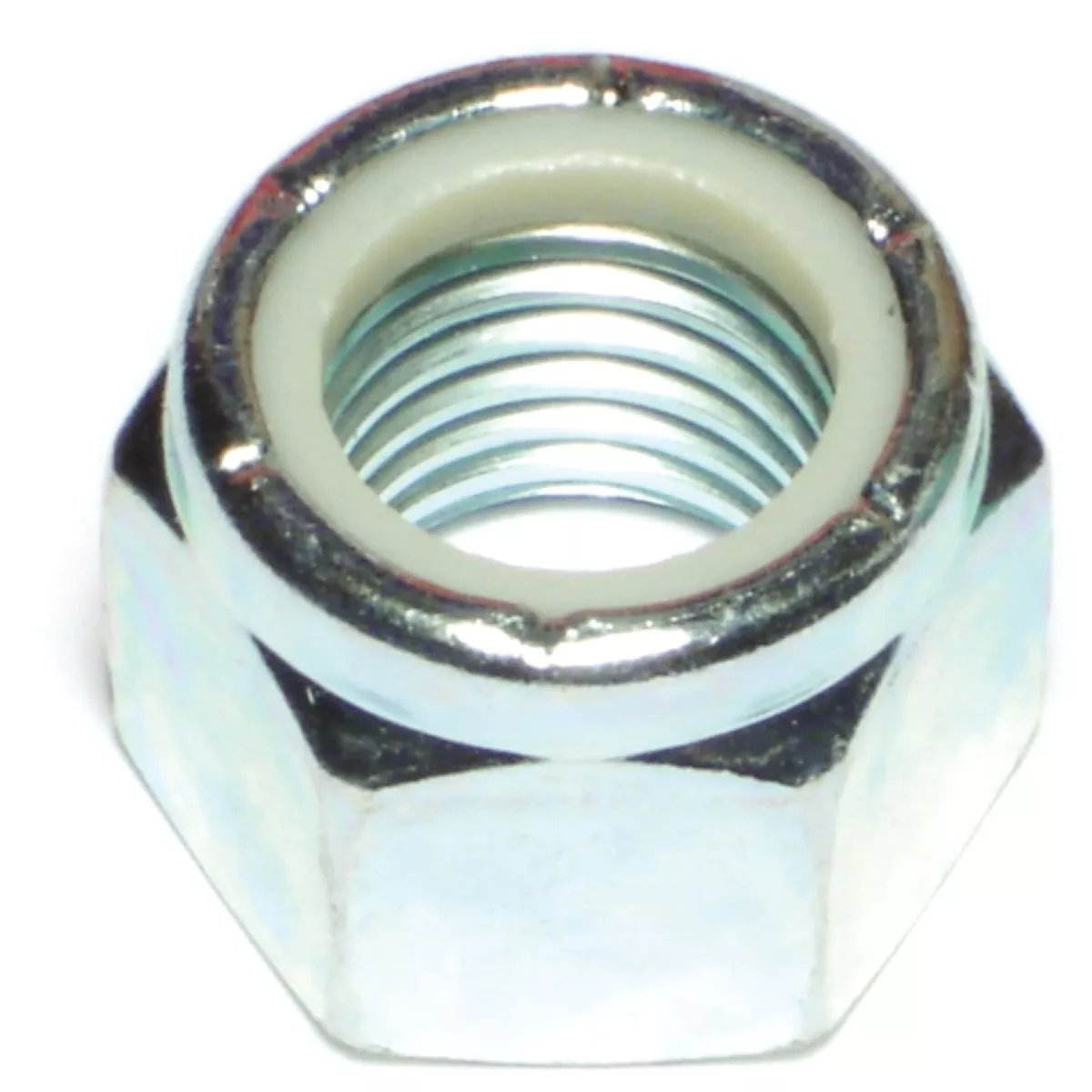 Midwest Fastener 7/8 In.-9 Zinc Plated Grade 2 Steel Coarse Thread Nylon Insert Lock Nuts (4 Ct.)-