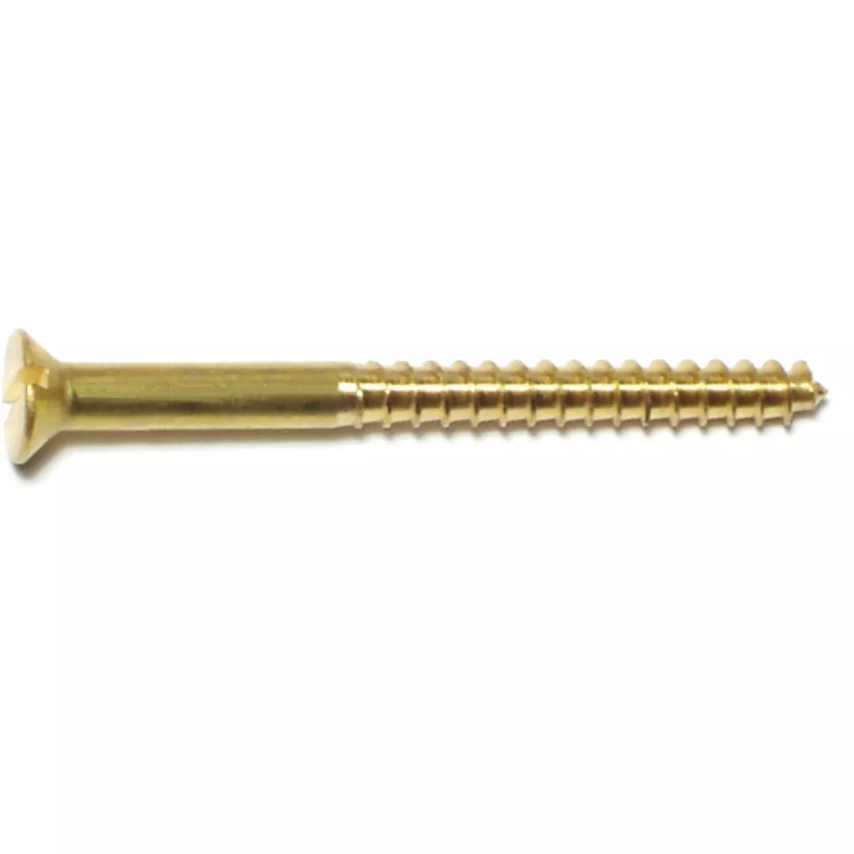Midwest Fastener #8 x 2 In. Brass Slotted Flat Head Wood Screws - photo 2