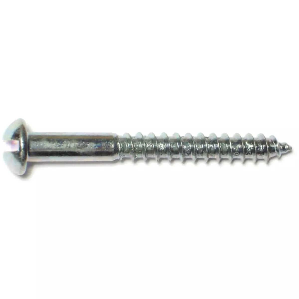 Midwest Fastener #8 x 1-1/2 In. Zinc Plated Steel Slotted Round Head Wood Screws (12 Ct.)- - photo 2