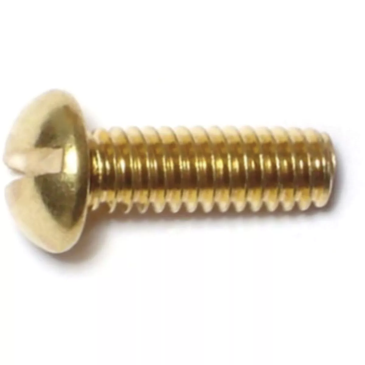 Midwest Fastener #8-32 x 1/2 In. Brass Coarse Thread Slotted Round Head Machine Screws