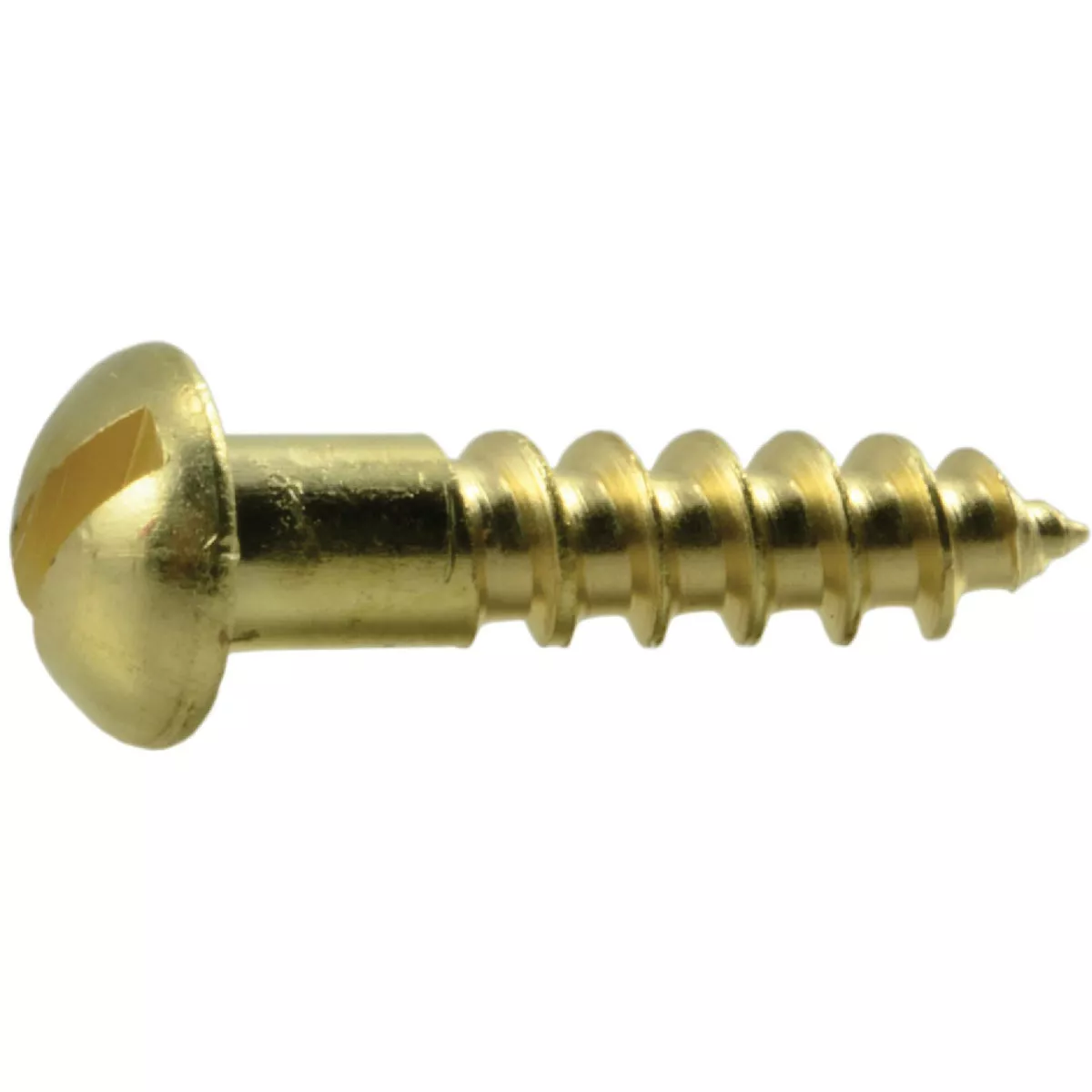 Midwest Fastener #6 x 5/8 In. Brass Slotted Round Head Wood Screws