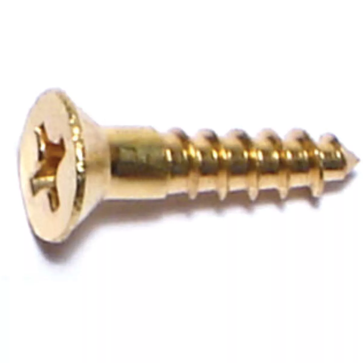 Midwest Fastener #6 x 5/8 In. Brass Phillips Flat Head Wood Screws